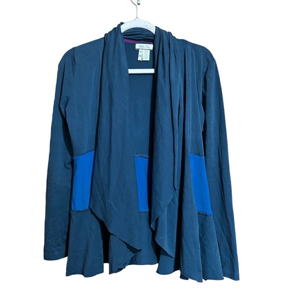 Matilda Jane Cardigan Womens XS Blue Drape Open Front Stretch Sweater Ladies